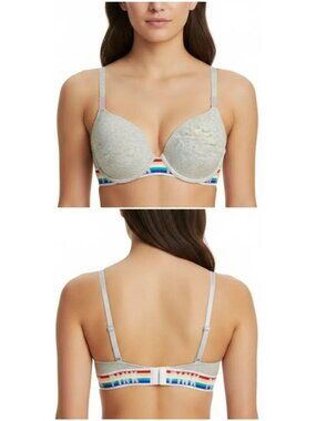 Victoria's Secret Pink Women's Wear Everywhere Push Up Rainbow Bra Size 32DD